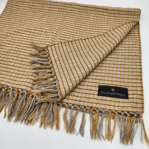 NWOT Ermenegildo Zegna 100% Wool Check Scarf With Tassels Men's Women's Italy